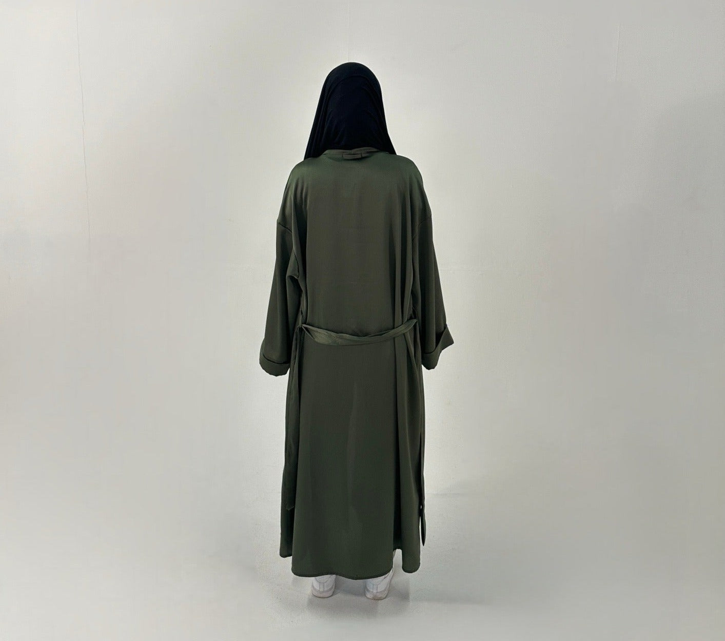 Emerald Dream Satin Belted Abaya